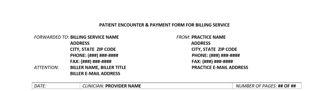 Private Practice Forms & Templates: Patient Encounter & Payment Form for Billing Service (Word)